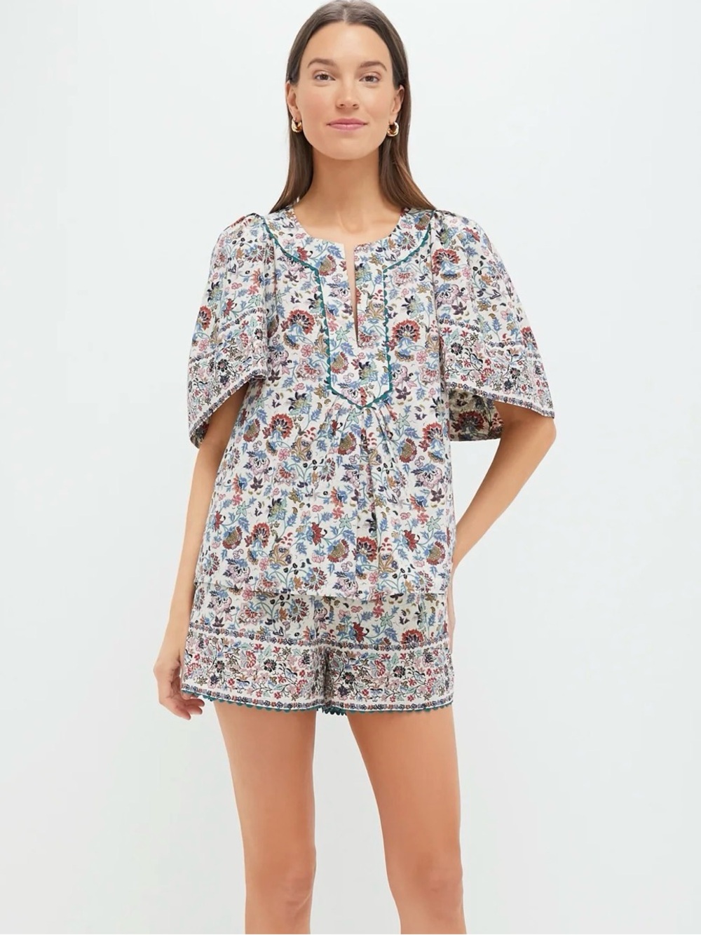Pomander Place Tuckernuck Cream Chintz Finley Flutter Sleeve Top Nova Shorts Set